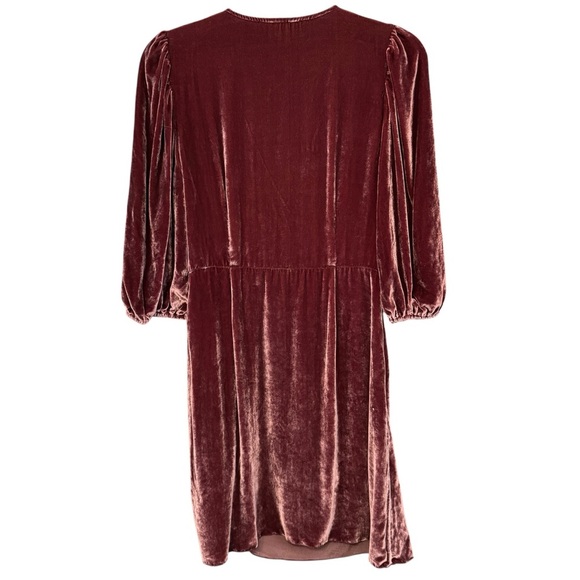 🌹 Wilfred Aritzia Burgundy Velvet Wrap Dress | Size 4 - Picture 2 of 7